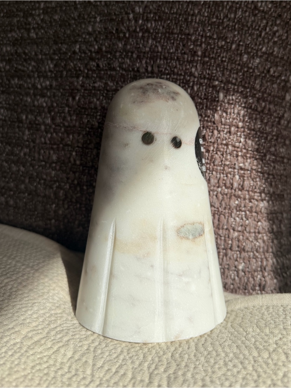 Home Goods Genuine Marble Ghost Figurine - White with Gray Veining Fall Decor